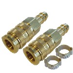 Rectus koppeling 8 mm met beschermring 2 stuks